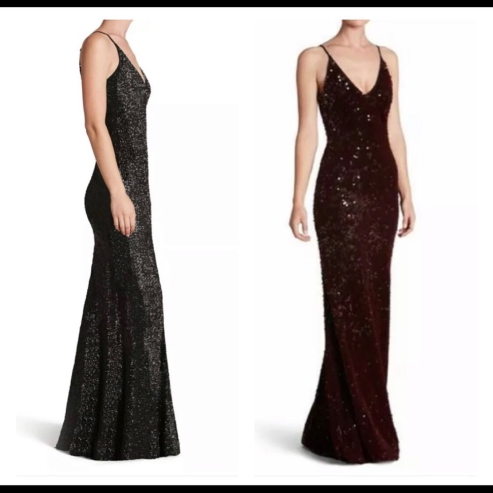 Dress the Population Black Sequin Gown  XL